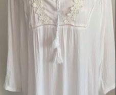 blouse Bnwt white tunic style long top Zhenzi boutique brand