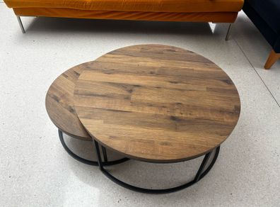 Brown Nesting Circular Coffee Table from Next