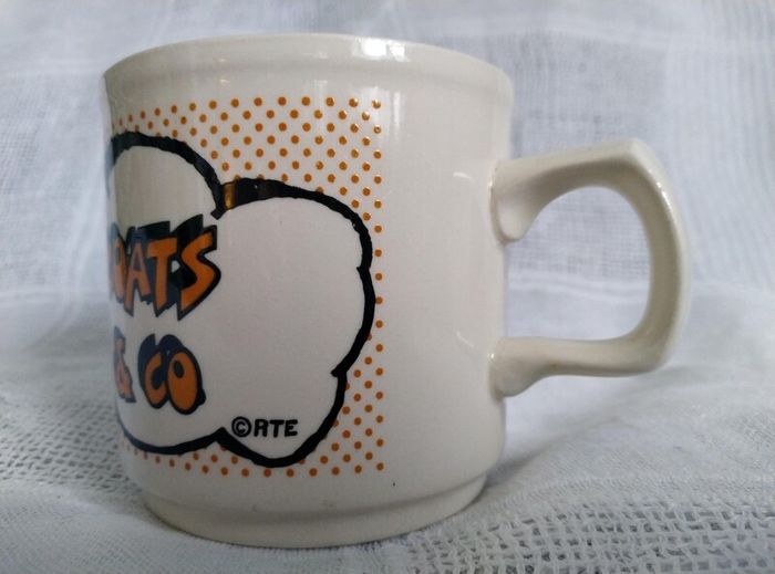 carrigaline pottery, RTE memorabilia mug, Wanderley Wagon, 40 Coats