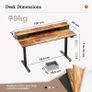 Height-Adjustable Desk with Double Drawers Electric Sit-Stand Computer Ergonomic Standing 100 x 60 cm Brown Image 2