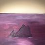 Purple Skellig islands oil painting Image 2