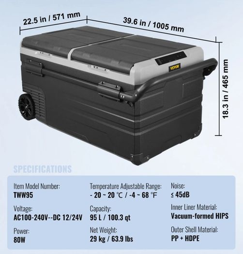 AAOBOSI Camping Fridge 75L, Car Fridge Dual Zone