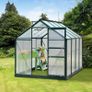 Clear Polycarbonate Greenhouse Large Walk-In Green House Aluminium Frame w/ Slide Door (6 x 8ft) Image 7
