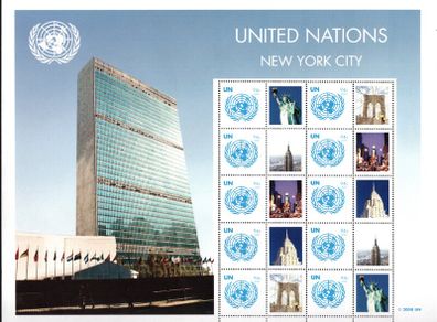 2008 United Nations (New York, US) Greetings Stamps Sheet Mint Never Hinged (MNH)