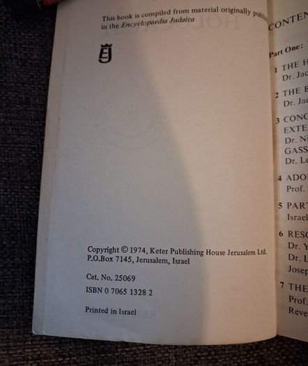 Holocaust / Israel Pocket library / 1974
