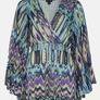 New With Tags Karen Millen Tie Dye Studded Woven Mini Drama Kimono Dress Image 4
