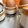 Carrigaline Pottery Coleen Egg Cups Mustard and Brown Image 3