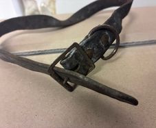 Antique leather horse harness strap