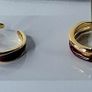 A Pair of Burgundy Oil Drip Rings with Open Ring Image 4