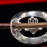 Vintage Irish claddagh mother of pearl celtic hair stick barrettes Image 6