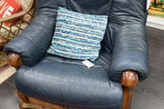 Blue leather armchair