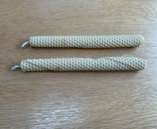 Two beeswax candles