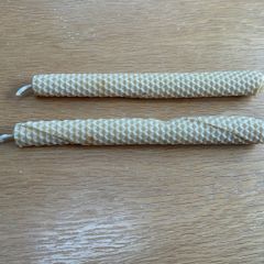 Two beeswax candles