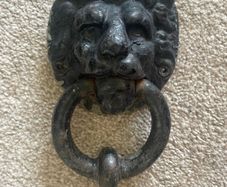 Antique Black Rustic Lion Head Door Knocker