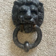 Antique Black Rustic Lion Head Door Knocker