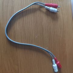 Short (1 foot) 2 x RCA audio cable