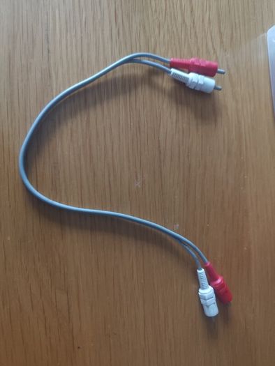 Short (1 foot) 2 x RCA audio cable