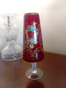 Vintage gilded ruby glass possibly murano
