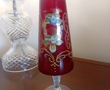 Vintage gilded ruby glass possibly murano