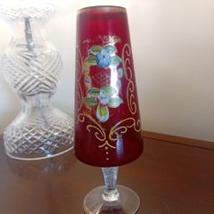 Vintage gilded ruby glass possibly murano