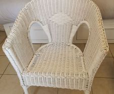 White Wicker Armchair - Solid & Comfortable