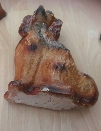 Fabulous PAIR of LARGE Russet Coloured Staffordshire Dogs