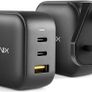 MINIX 66W Turbo 3-Port GaN Wall Charger 2 x USB-C Fast Charging Adapter, 1 x USB-A Quick Charge 3.0, Compatible with Laptop, iPad Pro, iPhone 14 Pro,Max XR XS X SE2 and More (NEO P1) - Boxed! Image 9