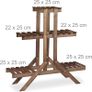 Flower Ladder Rack with 3 Tiers, Wooden, Flower Stand for Indoors, Multi-Tier, HxWxD: ca 82.5 x 83 x 28.5 cm, Dark Brown Image 5