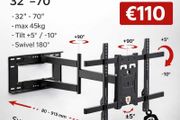 Tv Wall Mount Bracket Tilt Swivel Long Arm 32-70"