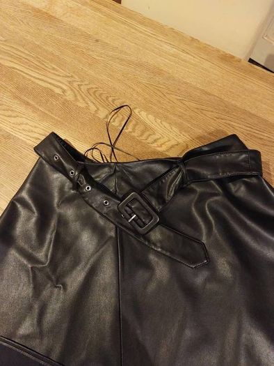 Black Faux Leather Skirt