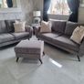 3 piece sofa 3 seater 2 seater n puff grey Image 5