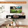 Floating TV Stand Wall Mounted,Wood TV Cabinet Media Console Shelf,Floating TV Unit for Under TV Storage for Living Room Bedroom Office,Black Image 3