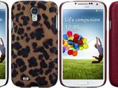New Samsung I9500 Galazy S4 Covert Pu Leather Back Case Cover Leopard Print / Red Textured Design