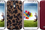 New Samsung I9500 Galazy S4 Covert Pu Leather Back Case Cover Leopard Print / Red Textured Design