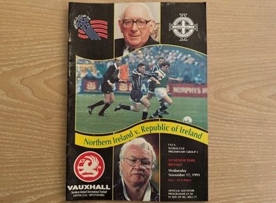 N. Ireland v Rep. of Ireland, USA '94 Qualifier Matchday Programme