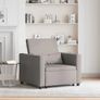 Single Sofa Bed Reclining Taupe 90 x 165 x 87 cm Fabric Image 3