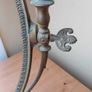Antique Brass Oval Tilting Vanity Mirror on Ornate Stand Image 4