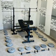 Barbell Dumbbells Weights Rack Bench
