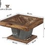 Coffee Table Square Wood Coffee Table for Living Room 80cm Image 2
