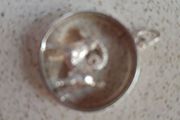 Sterling silver Vintage Round Chunky Pendant cut out design Aries the Ram Zodiac sign