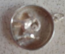 Sterling silver Vintage Round Chunky Pendant cut out design Aries the Ram Zodiac sign