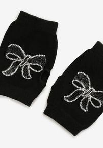 Black Gloves with Sparkly Bows - ideal gift