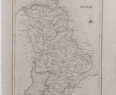 Antrim 1837 Antique Map Including Baronies
