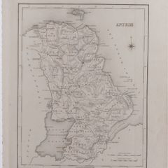 Antrim 1837 Antique Map Including Baronies