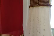 Beautiful cream and red unusual dress
