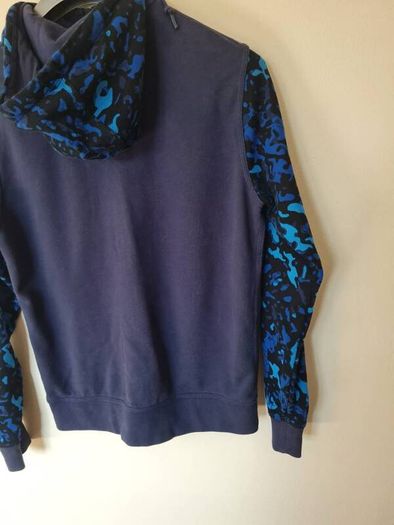 Nike camo full zip hoodie size medium ptp 22" navy in good condition