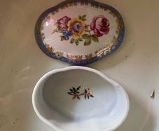 Vintage Pm Martinroda Porcelain Hand Painted Trinket Box - Pm 2