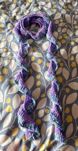 Handmade crochet scarf swirly fairy