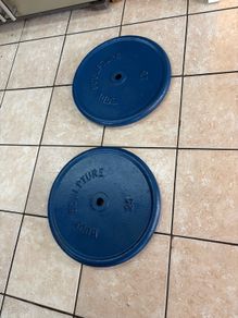 25kg X 2 = 50kg Metal Lifetime Weightlifting Plate, 1 Inch Standard, Common Type!