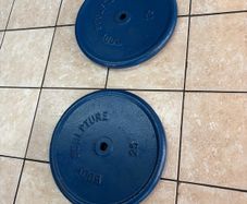 25kg X 2 = 50kg Metal Lifetime Weightlifting Plate, 1 Inch Standard, Common Type!